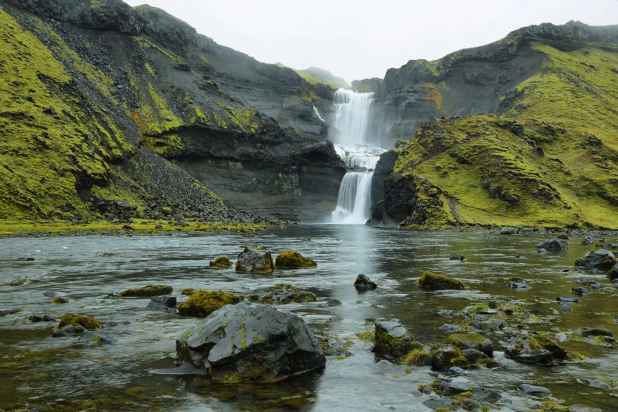 Eldgja Canyon waterval hooglanden IJsland