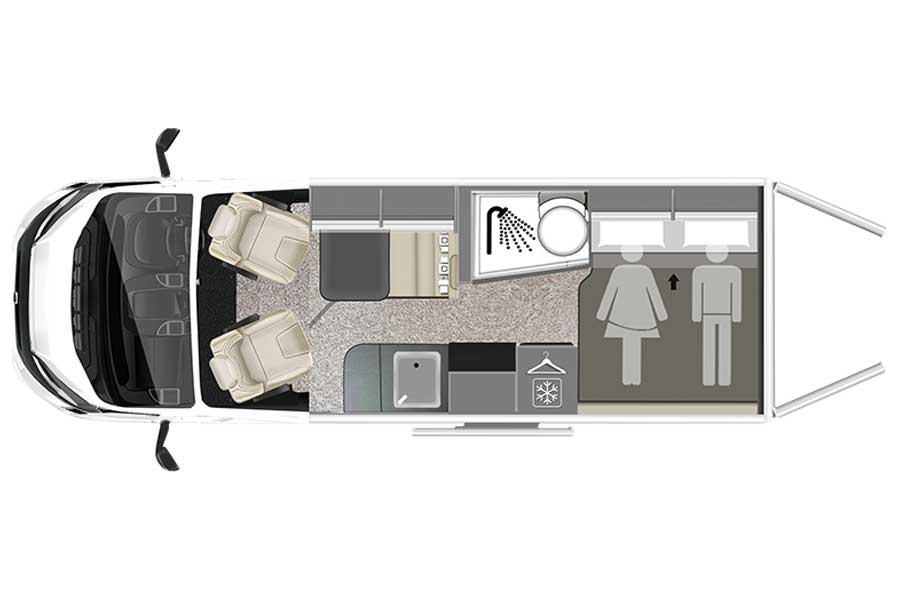 Layout Type A/B Campervan vanaf Ireland West Airport Knock