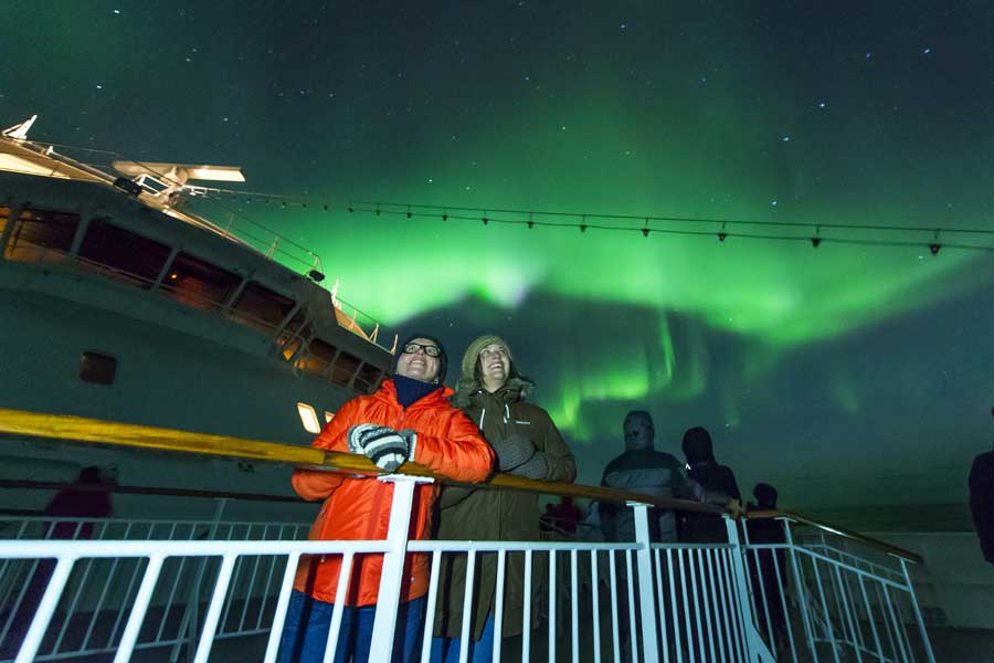 Winterkleding aan boord van Hurtigruten